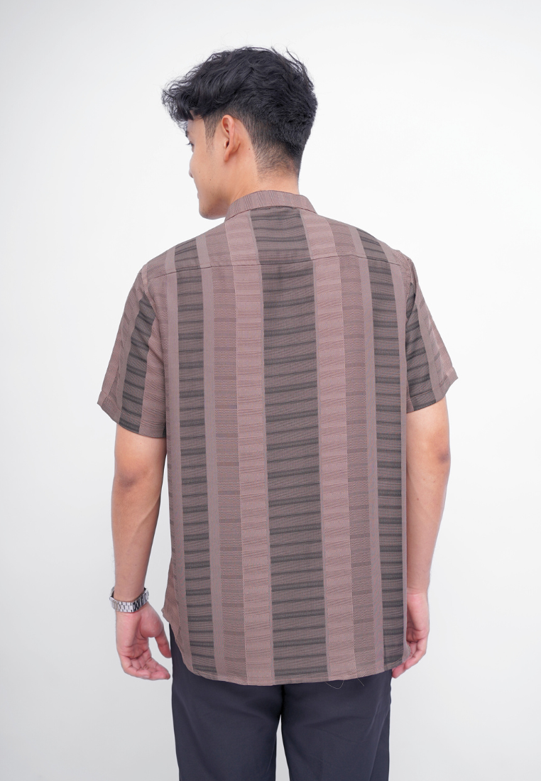 Ryusei Kemeja Kerah Koko Lengan Pendek Yahata