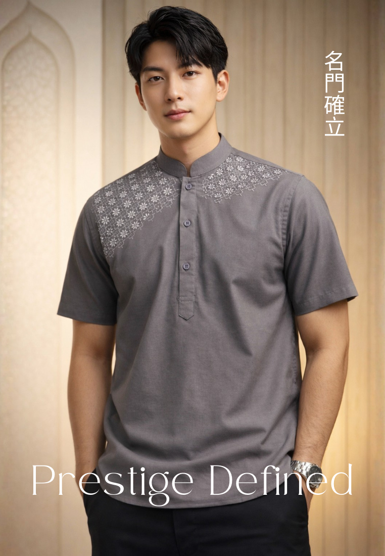 Ryusei Kemeja Kerah Koko Lengan Pendek Kenshiro