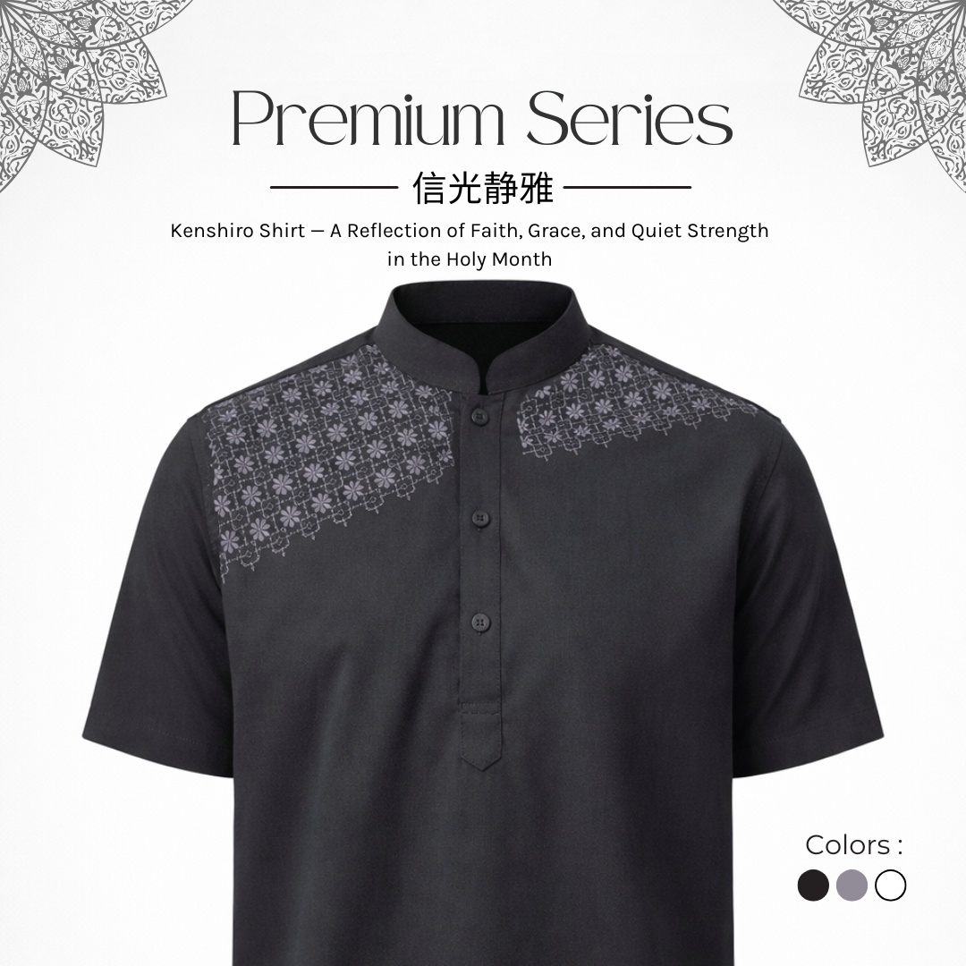 Ryusei Kemeja Kerah Koko Lengan Pendek Kenshiro