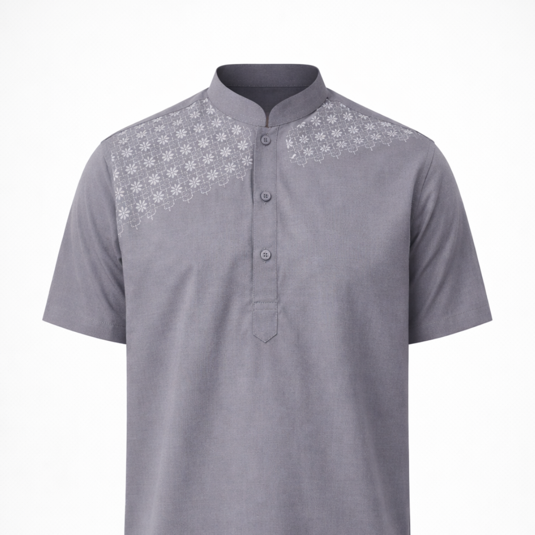 Ryusei Kemeja Kerah Koko Lengan Pendek Kenshiro