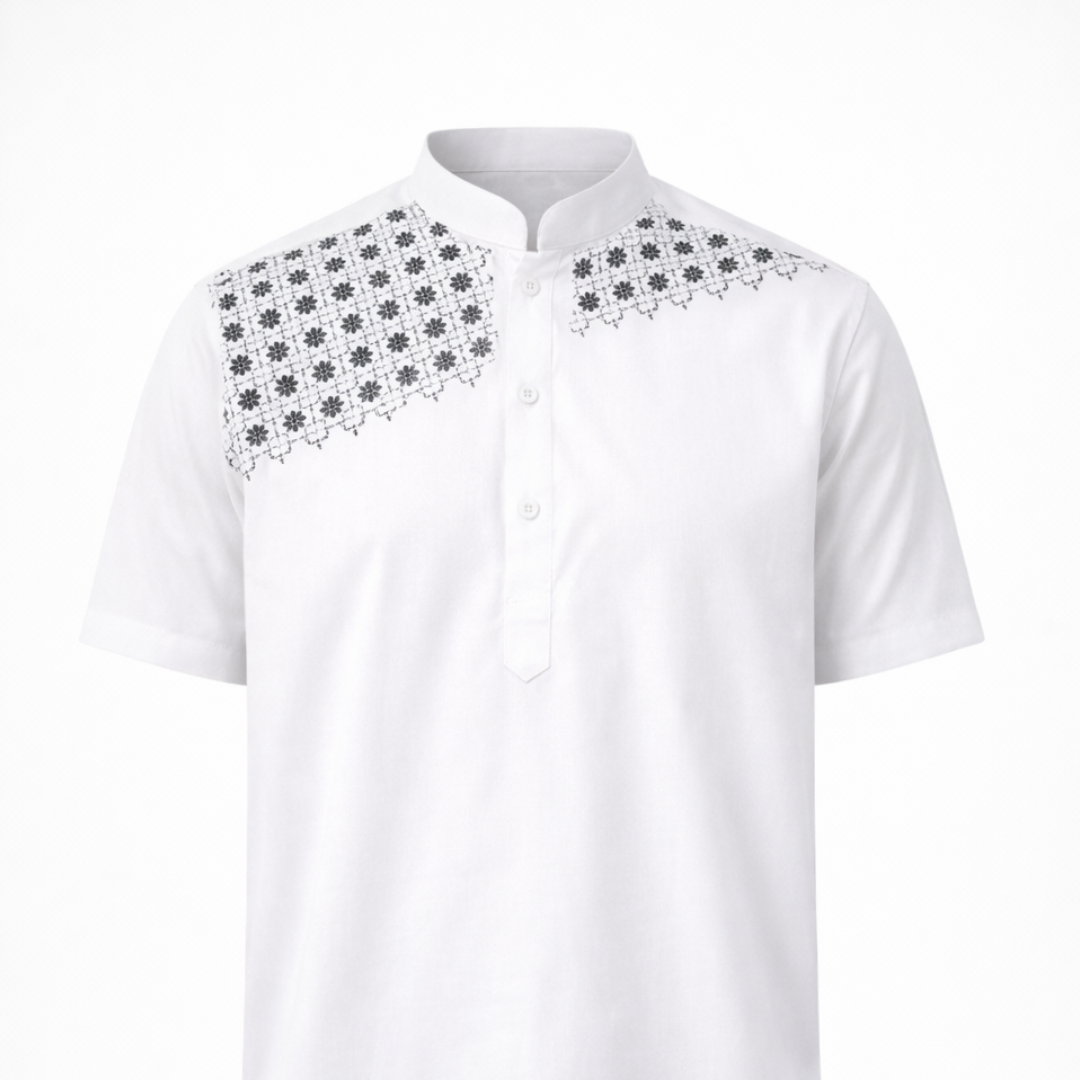 Ryusei Kemeja Kerah Koko Lengan Pendek Kenshiro