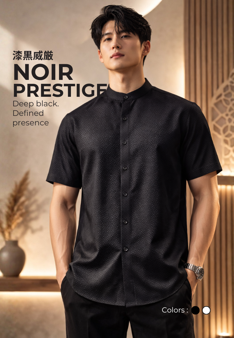 Ryusei Kemeja Kerah Koko Lengan Pendek Seijiro