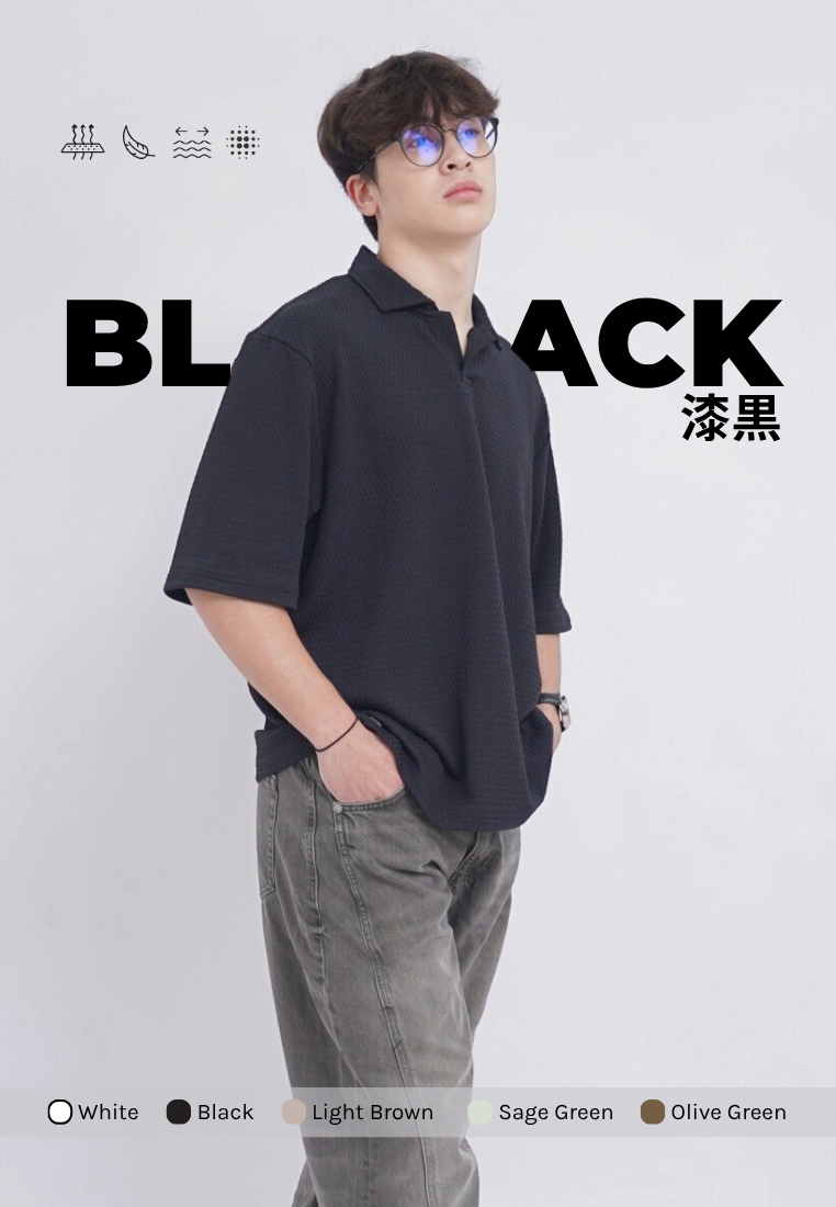 Ryusei Polo Pria Oversize SORA Knit - Polo Knit Kasual Harian