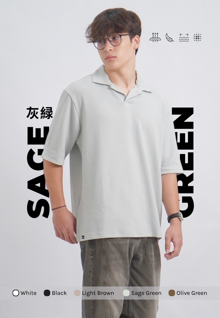 Ryusei Polo Pria Oversize SORA Knit - Polo Knit Kasual Harian