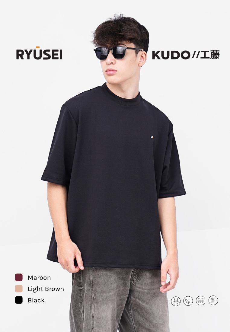 Ryusei T-shirt Oversize Kudo Twill – Kaos dengan Tekstur Unik