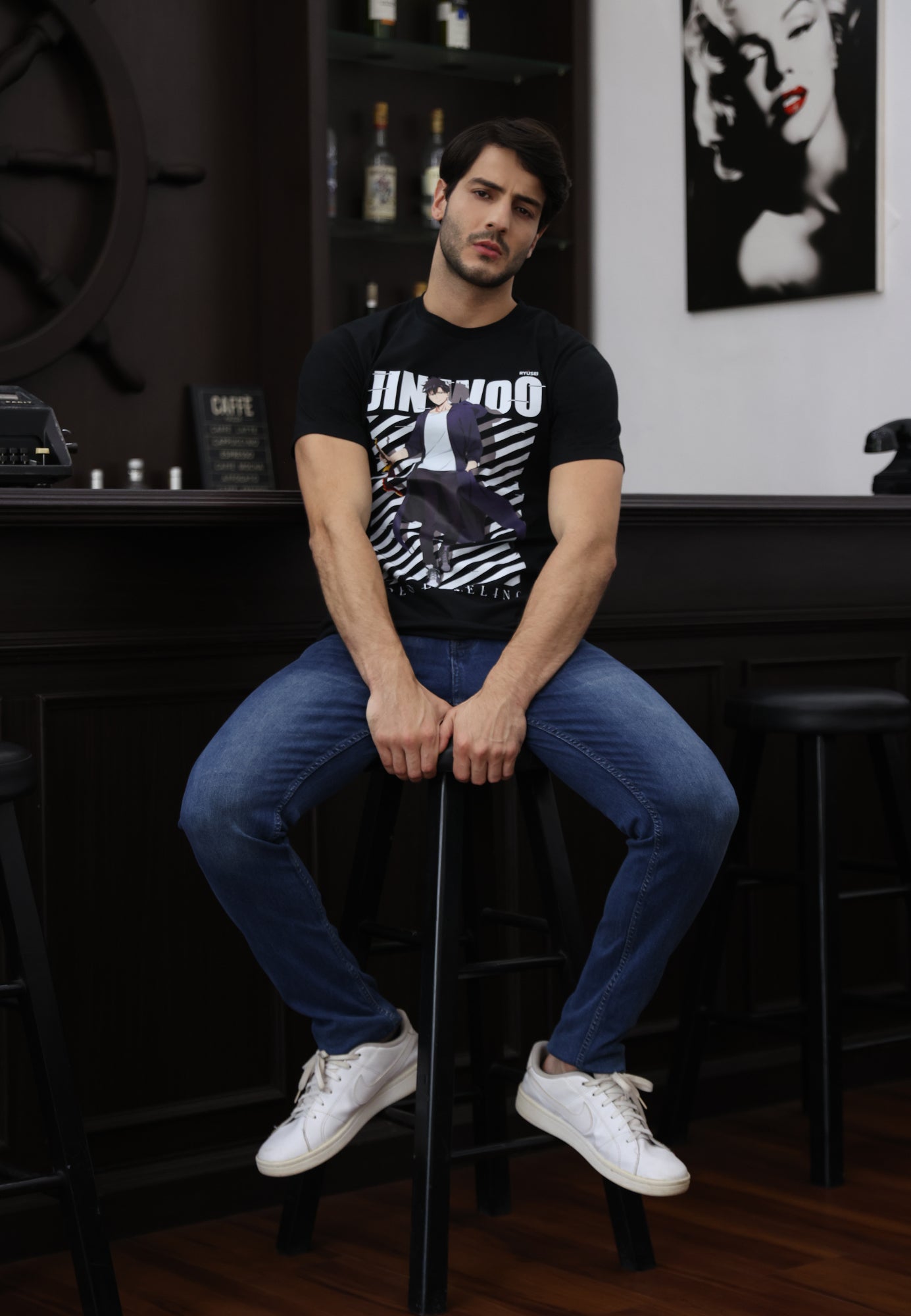 Ryusei x Solo Leveling | Tshirt Sung Jinwoo Black