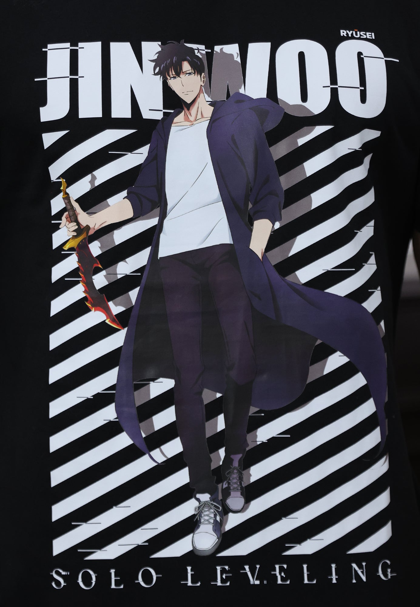 Ryusei x Solo Leveling | Tshirt Sung Jinwoo Black