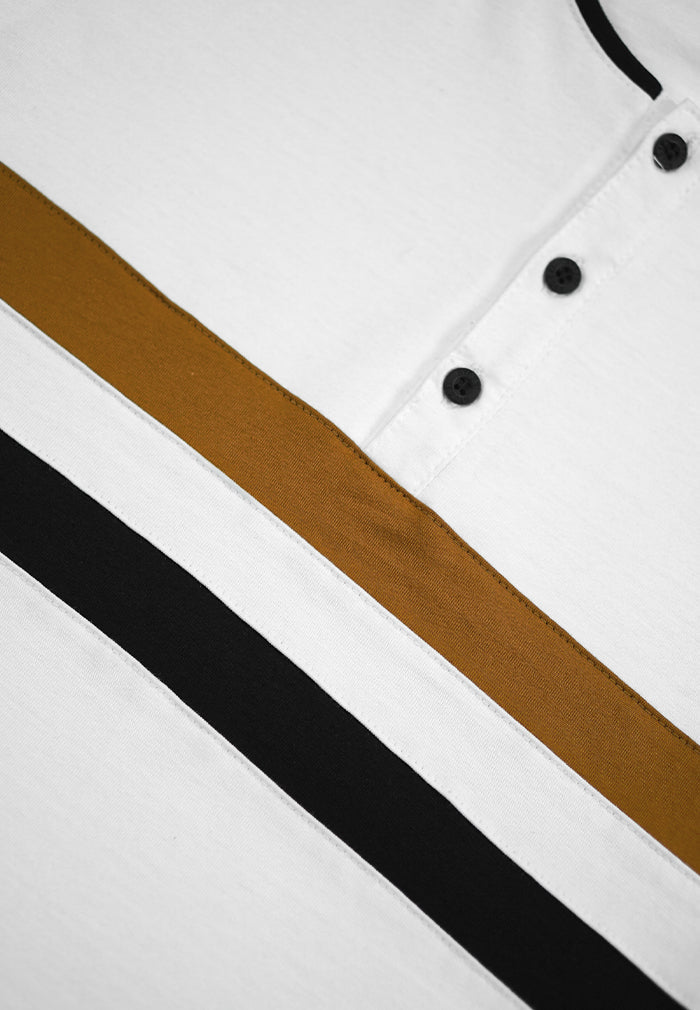 Ryusei Tshirt Takatsuki Button CMB White DF - Ryusei Tshirt Men