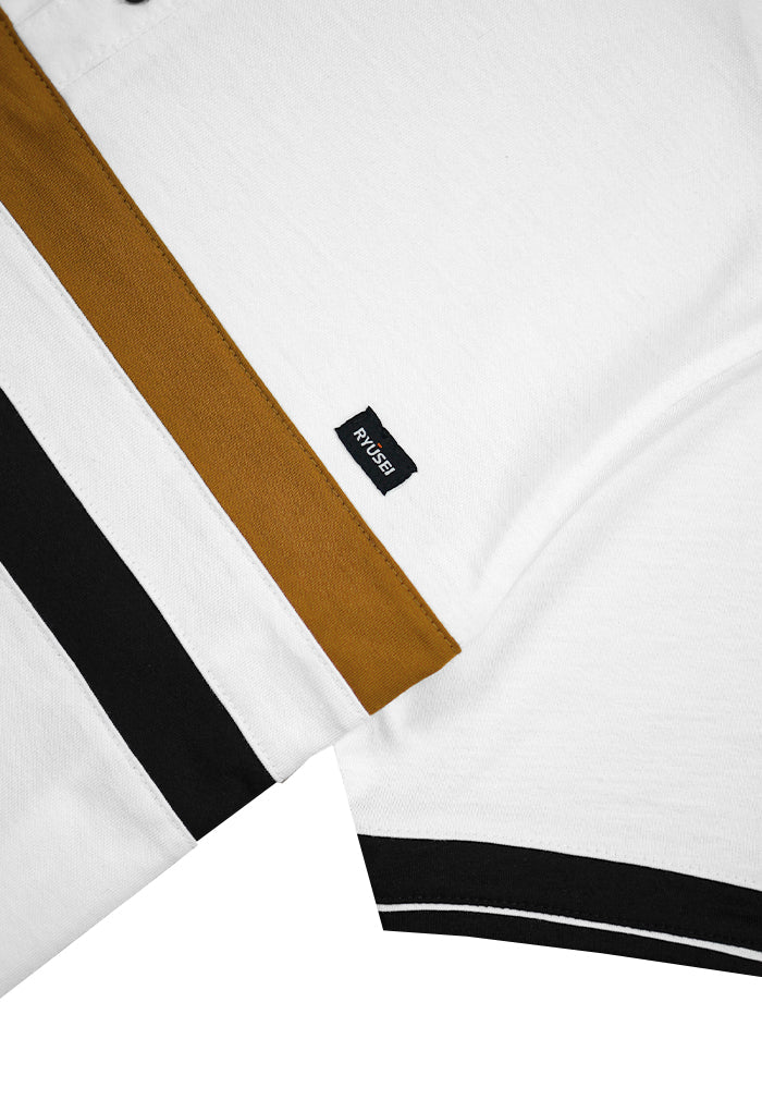 Ryusei Tshirt Takatsuki Button CMB White DF - Ryusei Tshirt Men