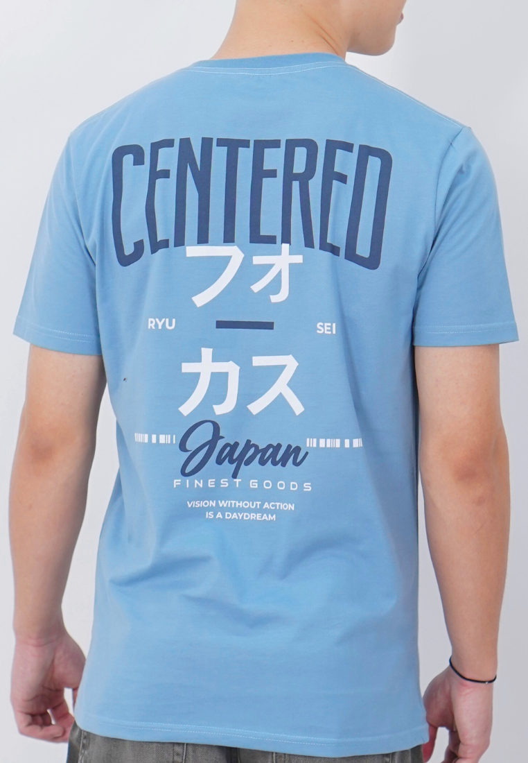 Ryusei Kaos Pria Centered Smoke Blue