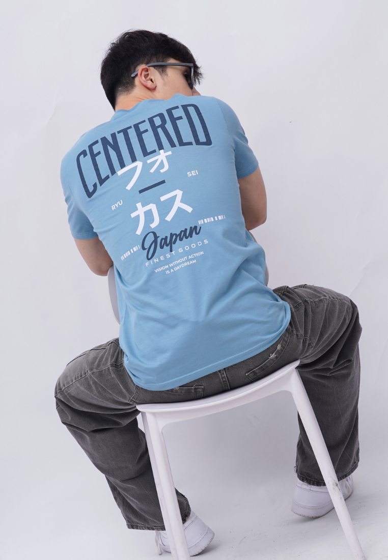 Ryusei Kaos Pria Centered Smoke Blue