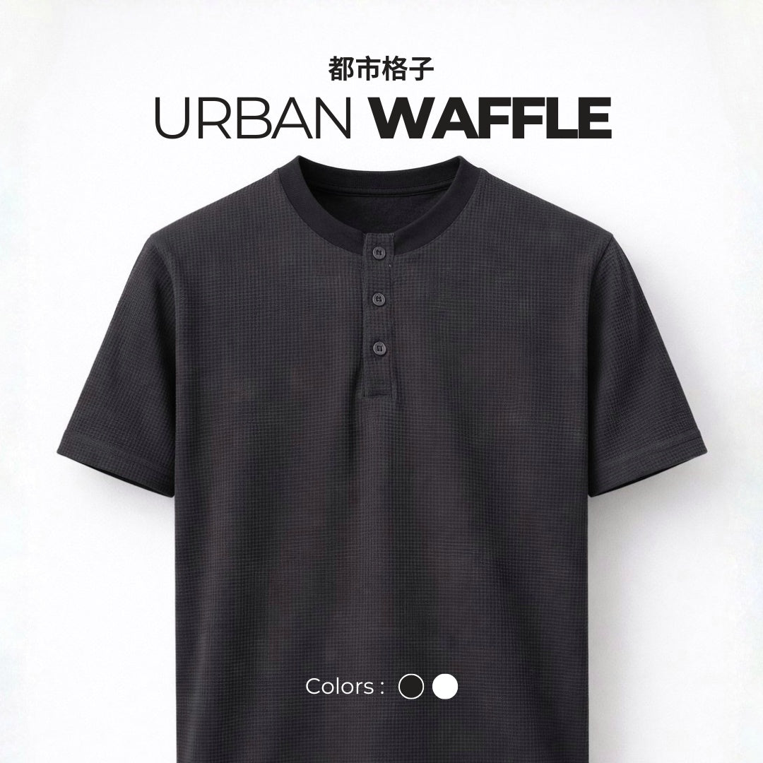 Ryusei Kaos Pria Henley Ultra Waffle