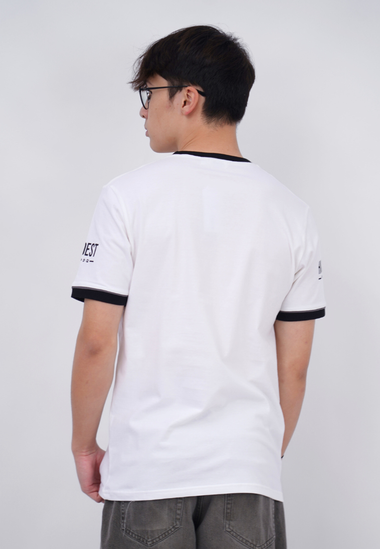 Ryusei Kaos Pria Modest White Stripe