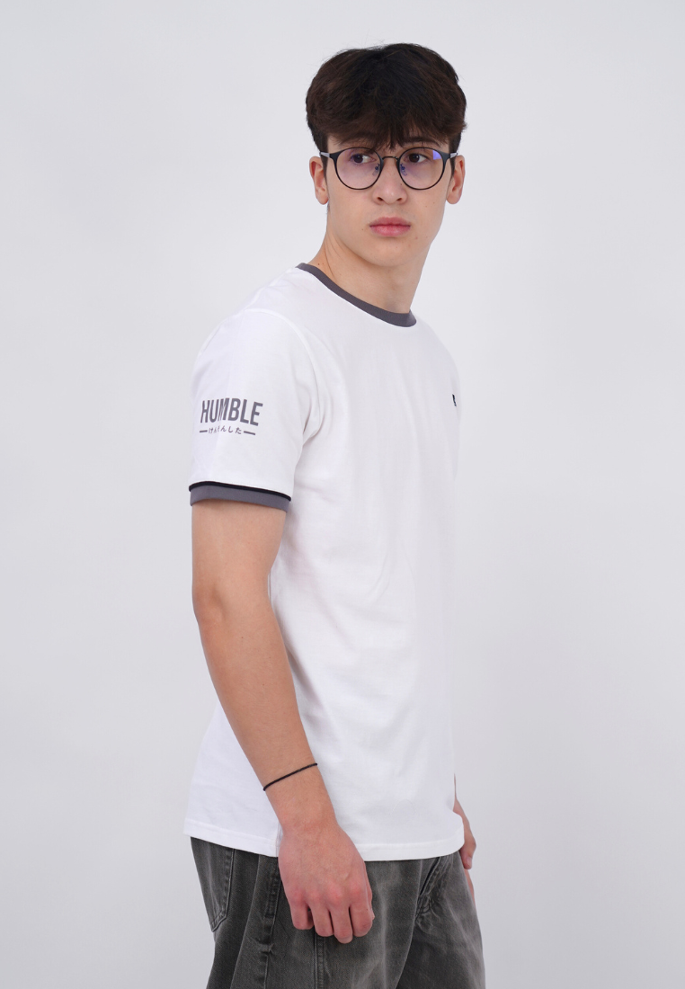 Ryusei Kaos Pria Modest White Stripe