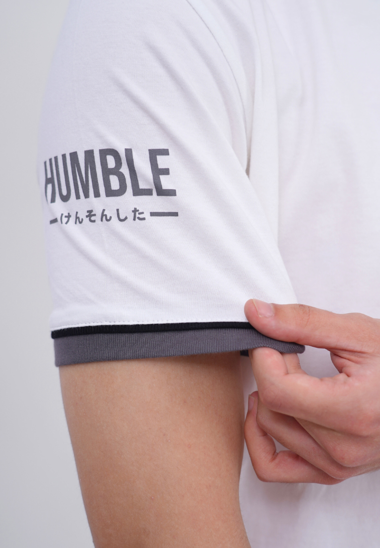 Ryusei Kaos Pria Modest White Stripe