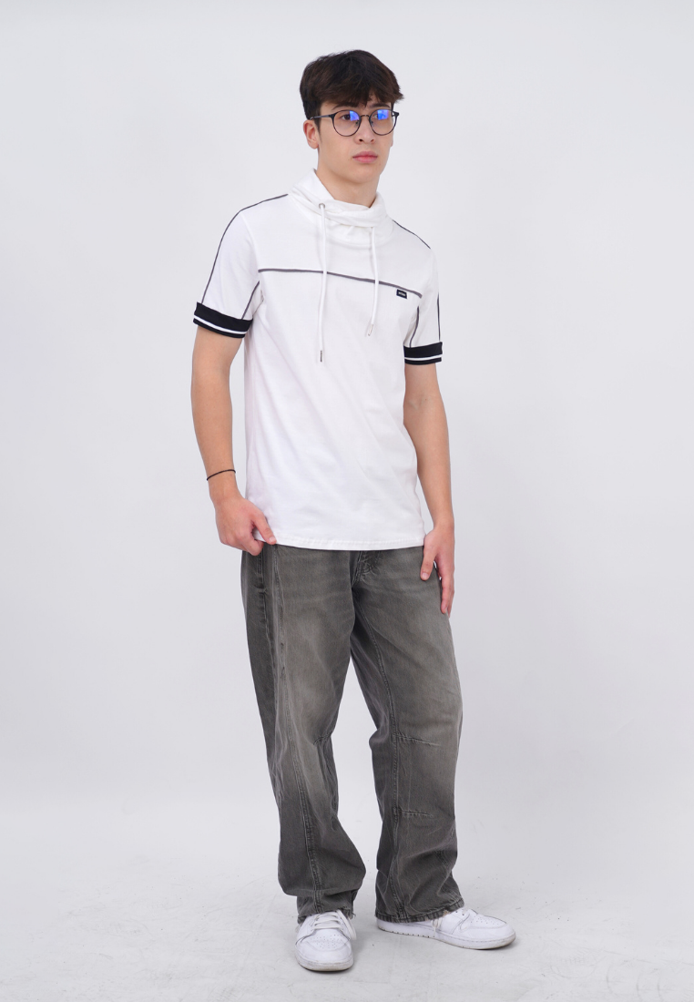 Ryusei Kaos Pria Turtleneck Nandito Ran White