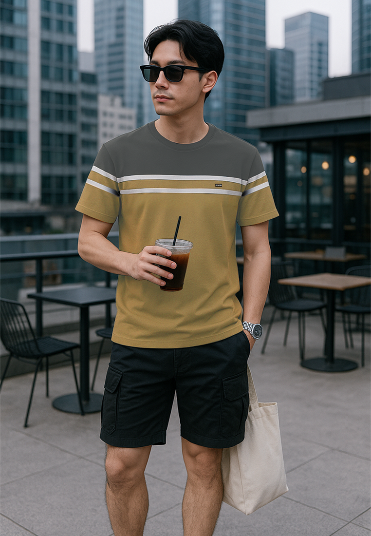 Ryusei Kaos Pria Nishioji CMB Light Brown