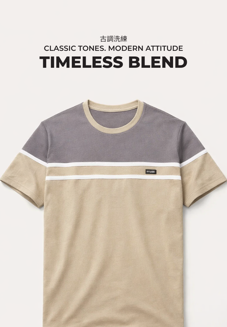 Ryusei Kaos Pria Nishioji CMB Light Brown