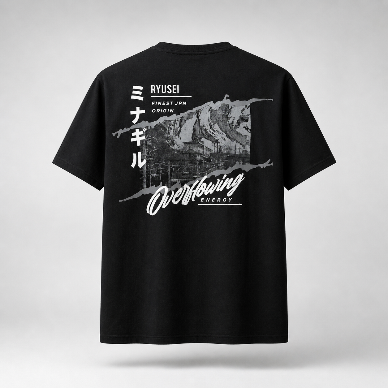 Ryusei Kaos Pria Overflowing Black