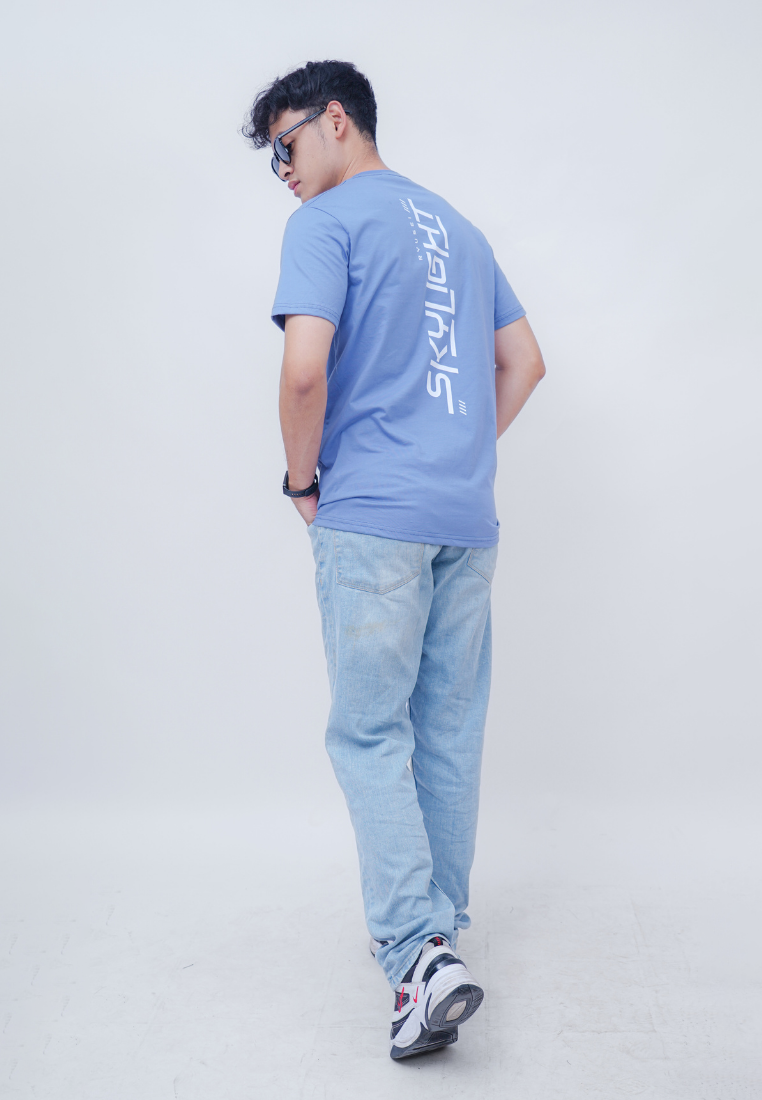 Ryusei Kaos Pria Sky Light Blue Denim