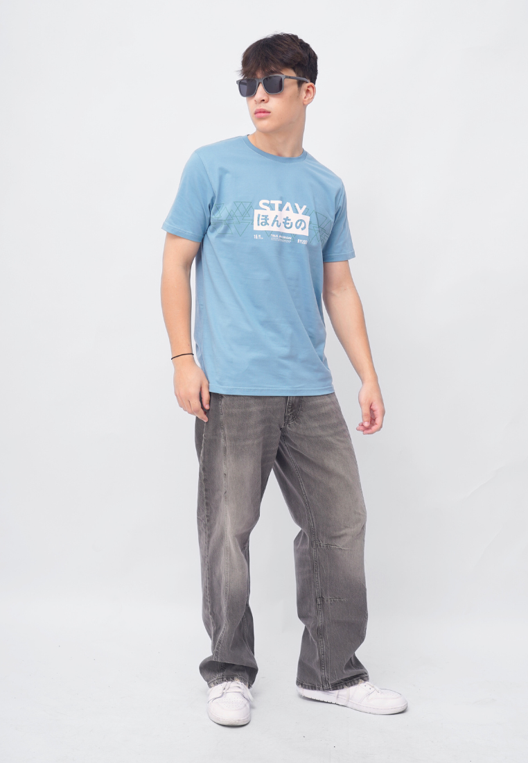 Ryusei Kaos Pria Stay Smoke Blue