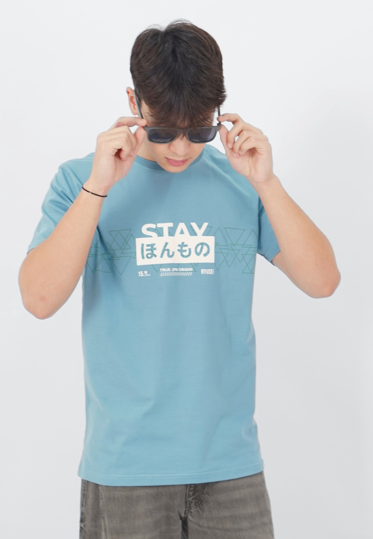 Ryusei Kaos Pria Stay Smoke Blue