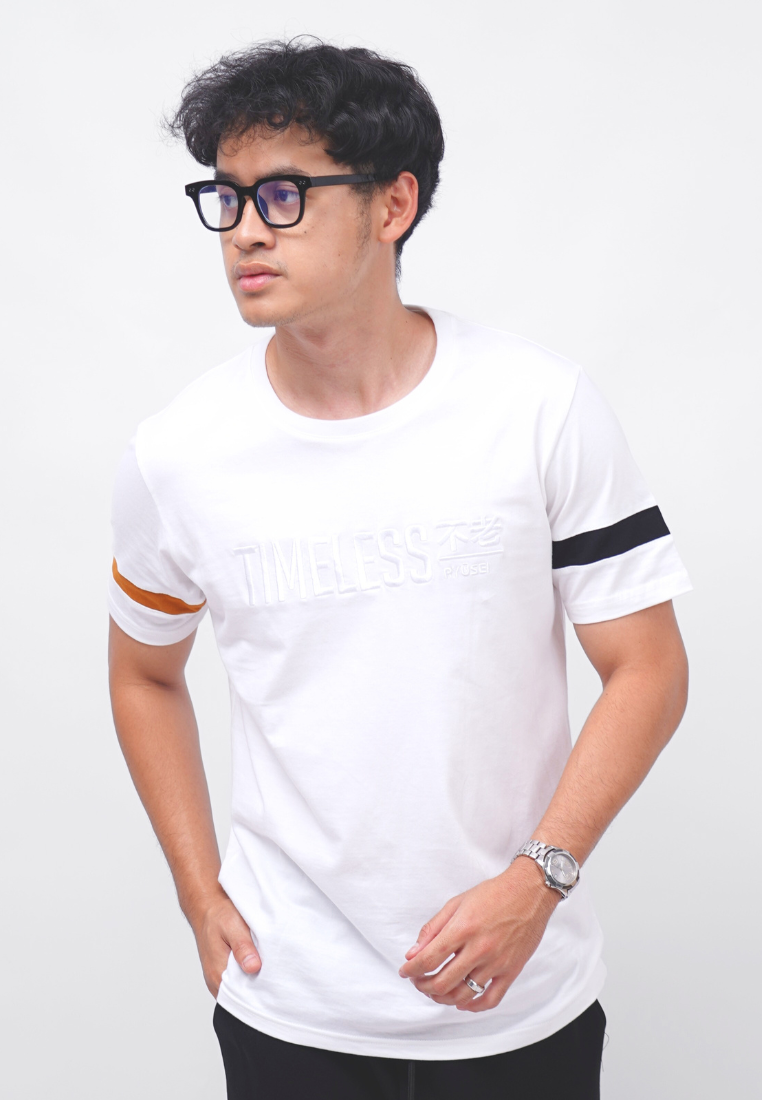 Ryusei Kaos Pria Timeless White