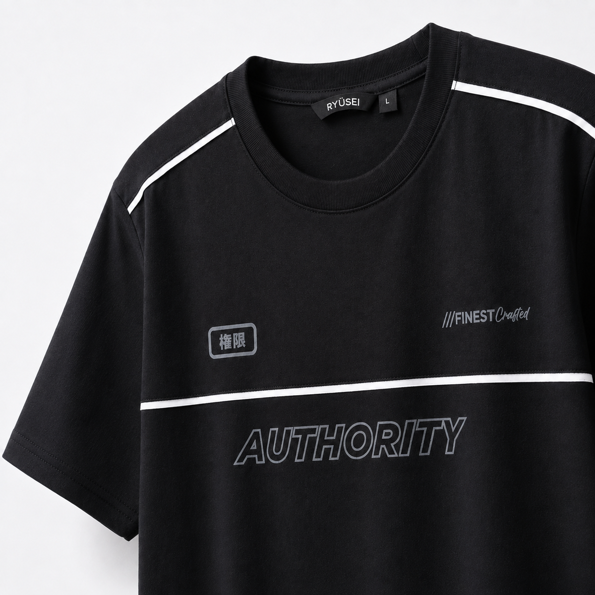 Ryusei Kaos Pria Authority Fitted Tee Black