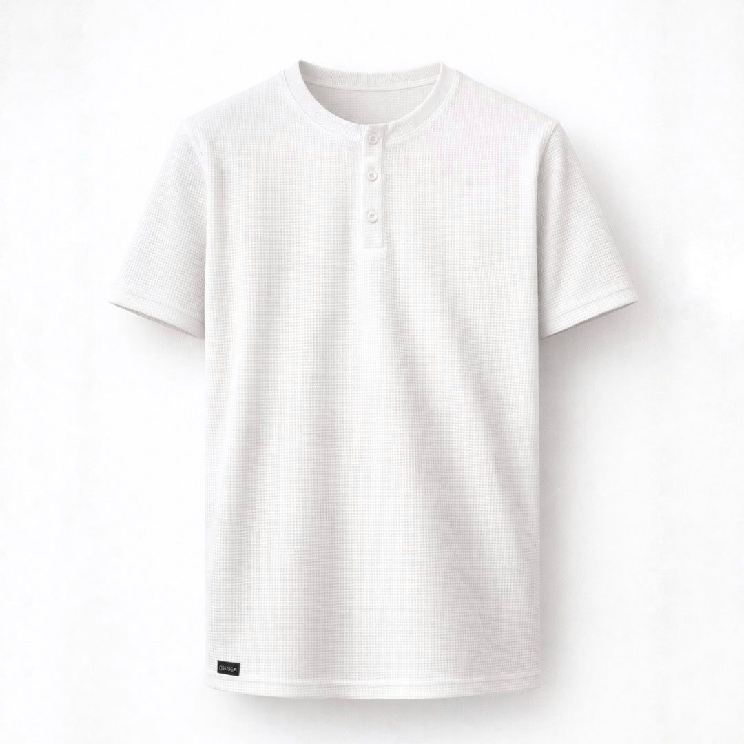 Ryusei Kaos Pria Henley Ultra Waffle