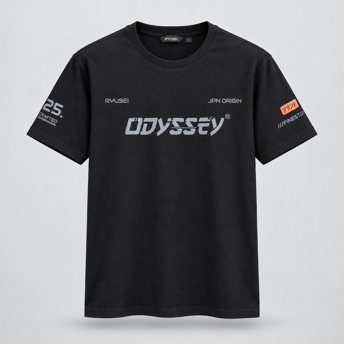 Ryusei Kaos Pria Odyssey Balck - T-shirt Grafis