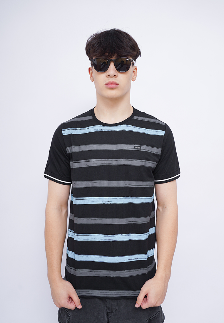 Ryusei Kaos Pria Yamada Stripe Black