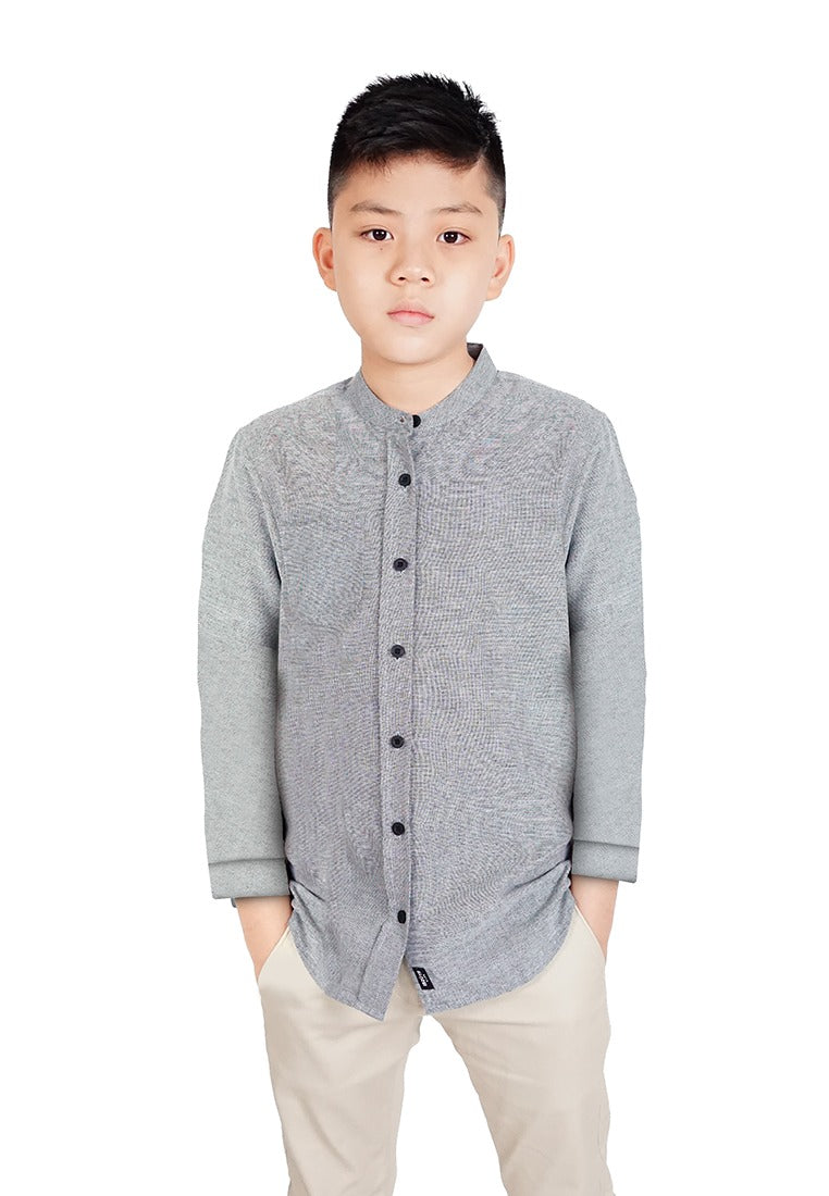 Ryusei Shirt kids Watashi Long Sleeve 2 Tone Grey - Ryusei