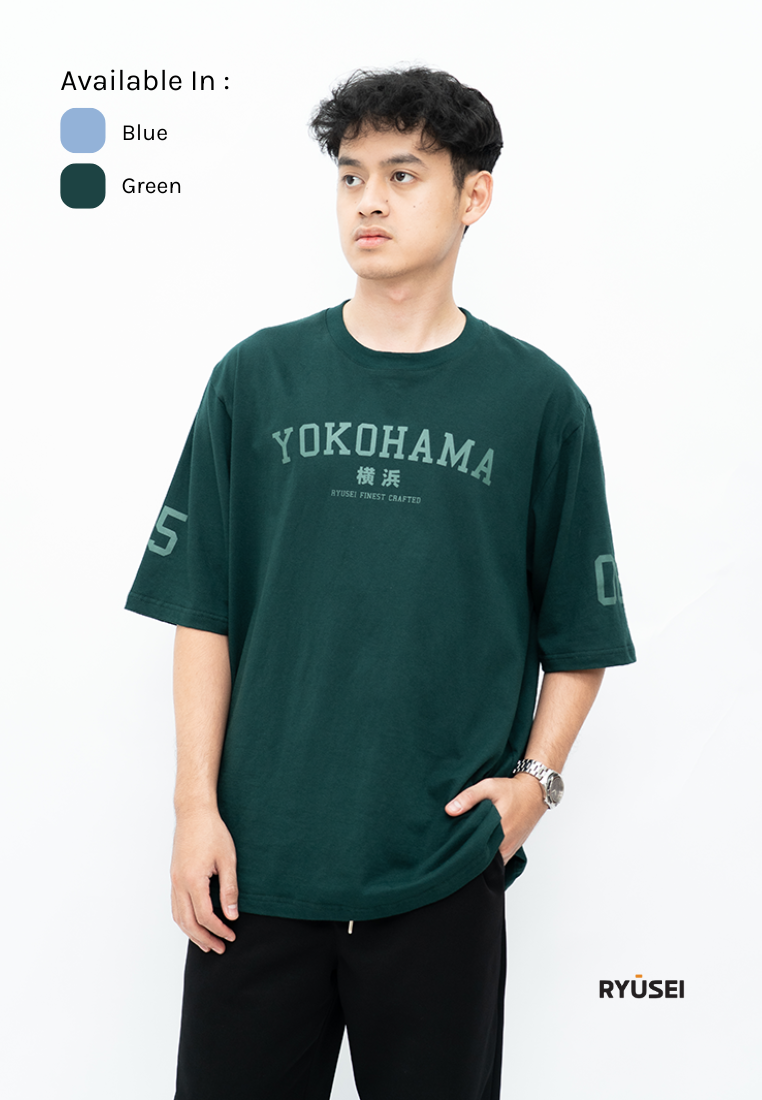 Ryusei Kaos Pria Boxy Oversize Yokohama