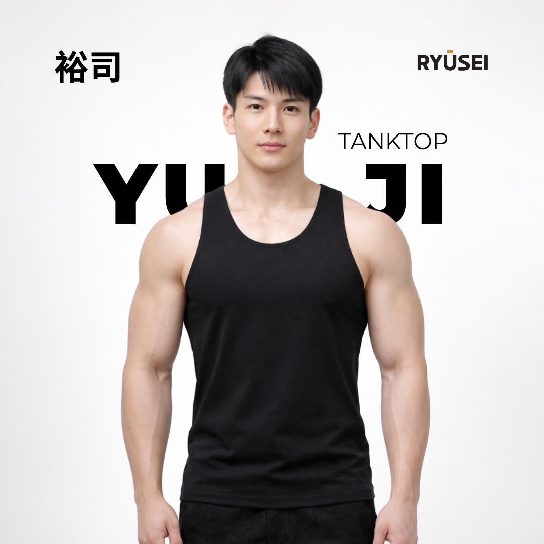 Ryusei Tanktop Pria Yuji Black