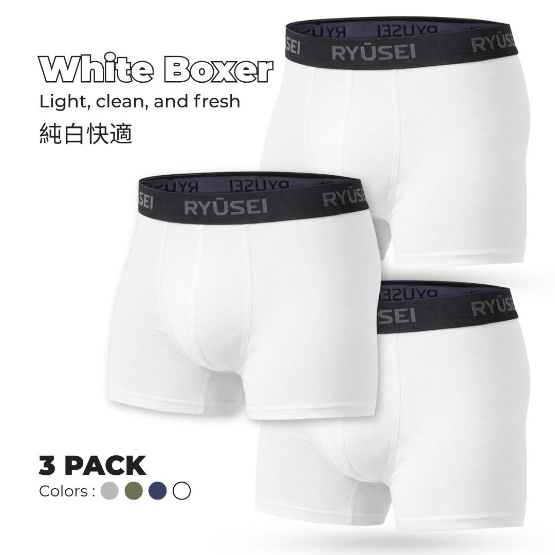 Ryusei Celana Dalam Pria Boxer Haruki 3pcs | Pilihan Warna Netral Premium