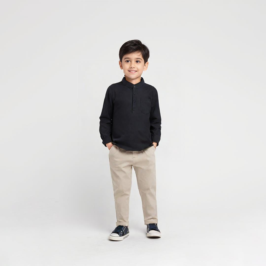 Ryusei Shirt Kids Nakayama Black