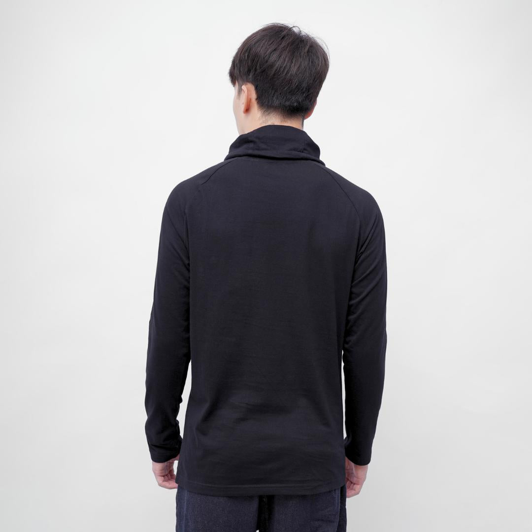 Ryusei Kaos Pria Turtleneck Lengan Panjang Nandito Jpn Black