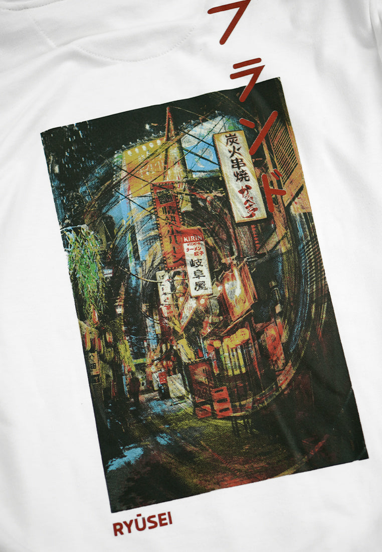 Ryusei Sweater Hoodie Mitaka White DF - Ryusei Pakaian Pria > Outerwear > Sweater & Kardigan