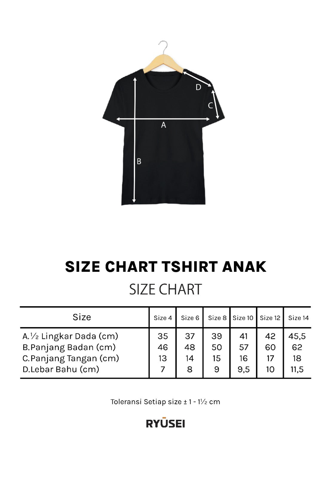 Ryusei Kaos Anak yasuko CMB White