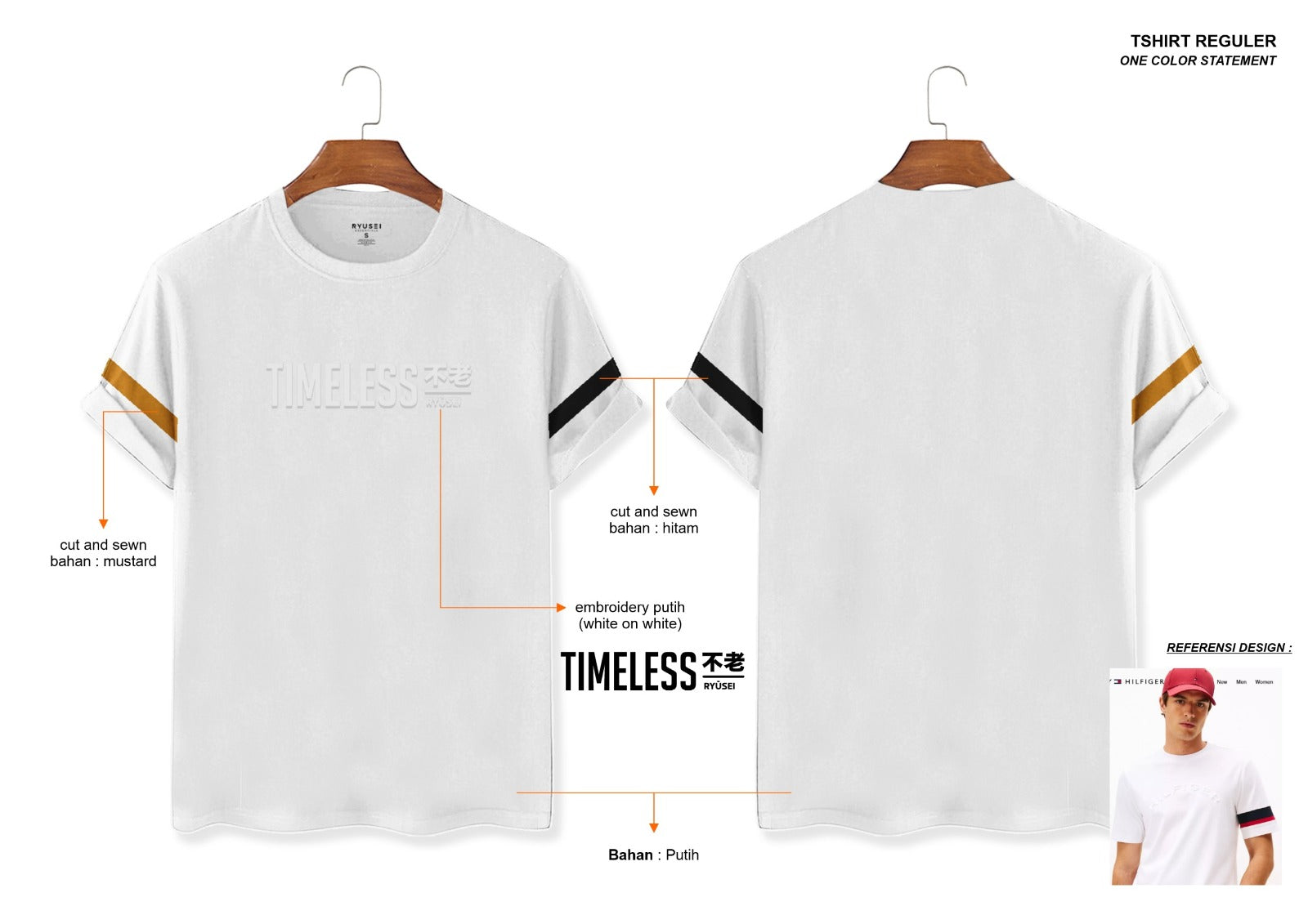 Ryusei Kaos Pria Timeless White