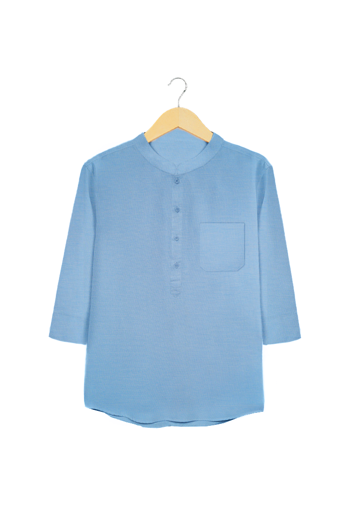 Ryusei Kurta Shirt Nakayama 2 Tone Sage Blue