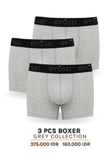 [PAKET] Boxer Misty Grey Collection (3 pcs) - Ryusei