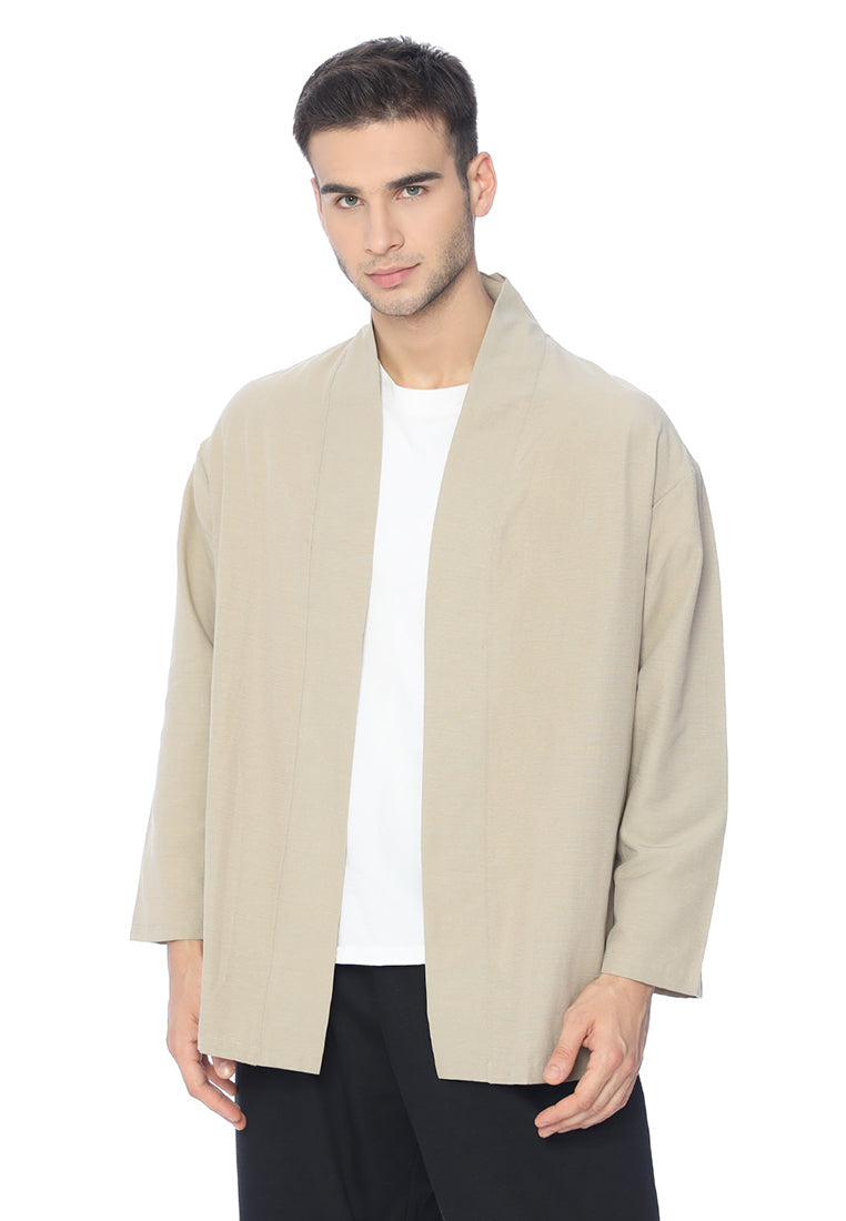 Ryusei Kimono Kata Long Sleeve Light Brown - Ryusei