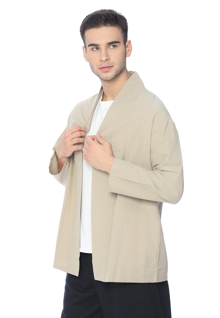 Ryusei Kimono Kata Long Sleeve Light Brown - Ryusei