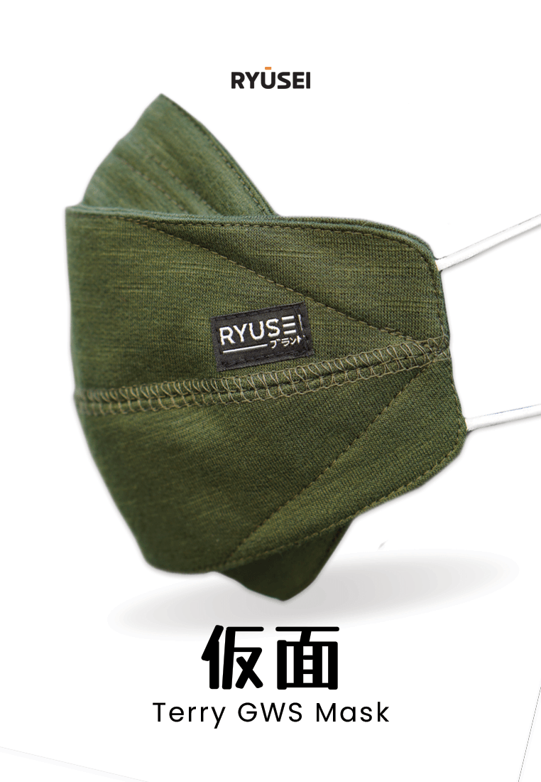 Masker Terry GWS 2 Tone Green - Ryusei
