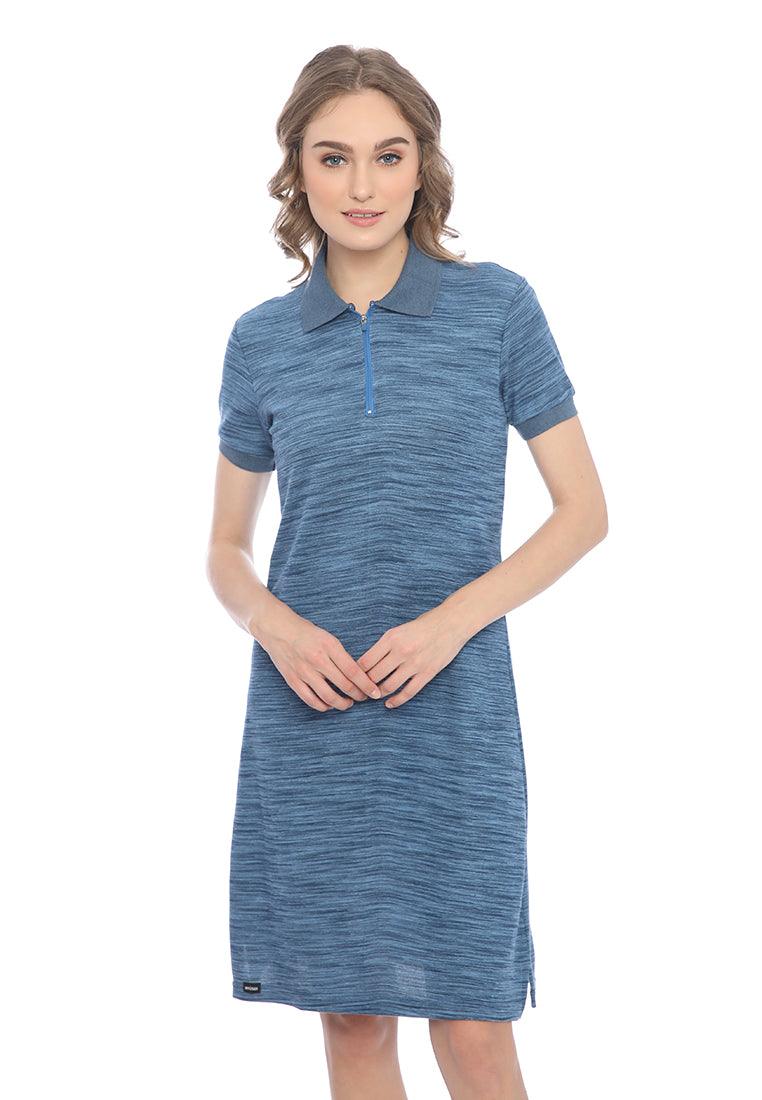 Ryusei Polo Dress Yuna Two Tone Blue - Ryusei