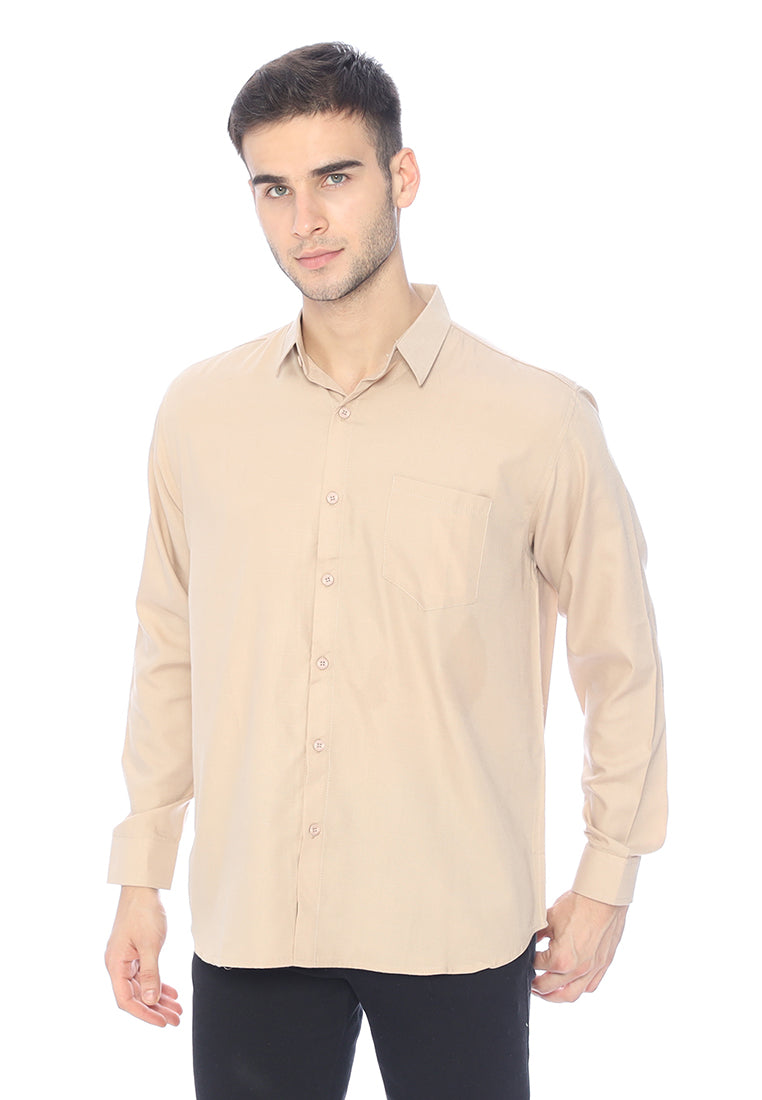 Ryusei Kemeja Kasumi Long Sleeve Light Brown - Ryusei