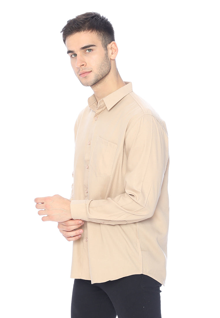 Ryusei Kemeja Kasumi Long Sleeve Light Brown - Ryusei