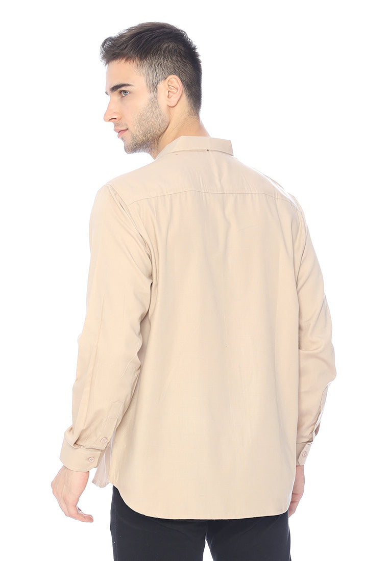 Ryusei Kemeja Kasumi Long Sleeve Light Brown - Ryusei