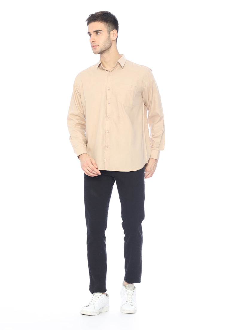 Ryusei Kemeja Kasumi Long Sleeve Light Brown - Ryusei